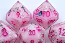 Load image into Gallery viewer, Bunny Garden Dice- polyhedral set [Sharp Edge] Hand made
