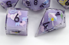 Load image into Gallery viewer, Winged Heart Dice- polyhedral set [Sharp Edge] Hand made
