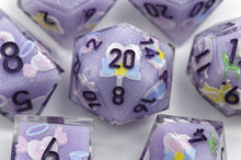 Load image into Gallery viewer, Winged Heart Dice- polyhedral set [Sharp Edge] Hand made
