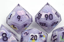 Load image into Gallery viewer, Winged Heart Dice- polyhedral set [Sharp Edge] Hand made
