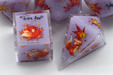 Load image into Gallery viewer, Fire Fox- 3 Colors Purple,Brown,Yellow- polyhedral set [Sharp Edge] Hand made
