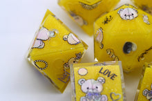 Load image into Gallery viewer, Teddy bear- 2 colors- Yellow ,Purple- polyhedral set [Sharp Edge] Hand made
