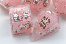 Load image into Gallery viewer, Amusement Park Bunny Dice- polyhedral set [Sharp Edge] Hand made
