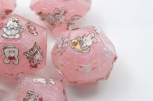 Load image into Gallery viewer, Amusement Park Bunny Dice- polyhedral set [Sharp Edge] Hand made
