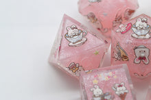 Load image into Gallery viewer, Amusement Park Bunny Dice- polyhedral set [Sharp Edge] Hand made
