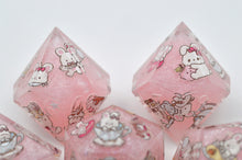 Load image into Gallery viewer, Amusement Park Bunny Dice- polyhedral set [Sharp Edge] Hand made
