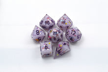 Load image into Gallery viewer, Unicorn Dreams Dice- polyhedral set [Sharp Edge] Hand made
