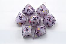 Load image into Gallery viewer, Unicorn Dreams Dice- polyhedral set [Sharp Edge] Hand made
