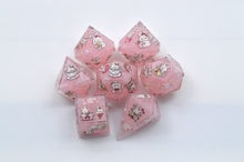 Load image into Gallery viewer, Amusement Park Bunny Dice- polyhedral set [Sharp Edge] Hand made
