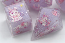 Load image into Gallery viewer, Rose Bunny Dice - polyhedral set [Sharp Edge] Hand made (Copy)

