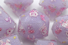 Load image into Gallery viewer, Rose Bunny Dice - polyhedral set [Sharp Edge] Hand made (Copy)
