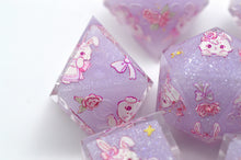 Load image into Gallery viewer, Rose Bunny Dice - polyhedral set [Sharp Edge] Hand made (Copy)

