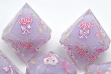 Load image into Gallery viewer, Rose Bunny Dice - polyhedral set [Sharp Edge] Hand made (Copy)
