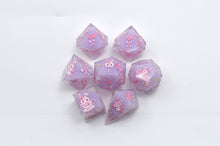 Load image into Gallery viewer, Rose Bunny Dice - polyhedral set [Sharp Edge] Hand made (Copy)
