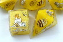 Load image into Gallery viewer, Bee Kitten Dice [Handmade Dice Set]
