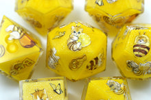 Load image into Gallery viewer, Bee Kitten Dice [Handmade Dice Set]
