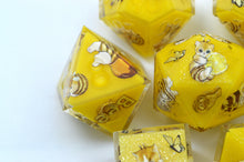 Load image into Gallery viewer, Bee Kitten Dice [Handmade Dice Set]
