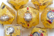 Load image into Gallery viewer, Wall Clock Dice - 2 Colors - Gold and silver- polyhedral set [Sharp Edge] Hand made (Copy)
