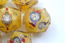 Load image into Gallery viewer, Wall Clock Dice - 2 Colors - Gold and silver- polyhedral set [Sharp Edge] Hand made (Copy)
