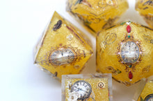 Load image into Gallery viewer, Wall Clock Dice - 2 Colors - Gold and silver- polyhedral set [Sharp Edge] Hand made (Copy)

