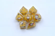 Load image into Gallery viewer, Wall Clock Dice - 2 Colors - Gold and silver- polyhedral set [Sharp Edge] Hand made (Copy)
