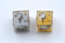 Load image into Gallery viewer, Wall Clock Dice - 2 Colors - Gold and silver- polyhedral set [Sharp Edge] Hand made (Copy)
