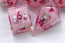Load image into Gallery viewer, Amusement Park Bunny Dice- polyhedral set [Sharp Edge] Hand made
