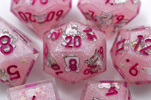 Load image into Gallery viewer, Amusement Park Bunny Dice- polyhedral set [Sharp Edge] Hand made
