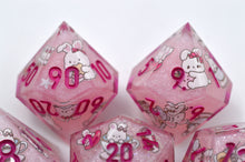 Load image into Gallery viewer, Amusement Park Bunny Dice- polyhedral set [Sharp Edge] Hand made
