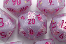 Load image into Gallery viewer, Rose Bunny Dice - polyhedral set [Sharp Edge] Hand made (Copy)
