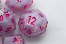 Load image into Gallery viewer, Rose Bunny Dice - polyhedral set [Sharp Edge] Hand made (Copy)
