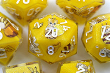 Load image into Gallery viewer, Bee Kitten Dice [Handmade Dice Set]
