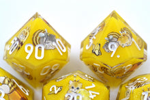 Load image into Gallery viewer, Bee Kitten Dice [Handmade Dice Set]
