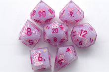 Load image into Gallery viewer, Rose Bunny Dice - polyhedral set [Sharp Edge] Hand made (Copy)

