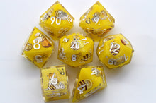 Load image into Gallery viewer, Bee Kitten Dice [Handmade Dice Set]
