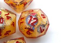 Load image into Gallery viewer, Wall Clock Dice - 2 Colors - Gold and silver- polyhedral set [Sharp Edge] Hand made (Copy)
