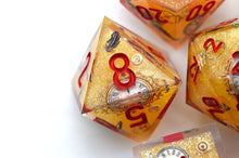 Load image into Gallery viewer, Wall Clock Dice - 2 Colors - Gold and silver- polyhedral set [Sharp Edge] Hand made (Copy)
