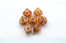 Load image into Gallery viewer, Wall Clock Dice - 2 Colors - Gold and silver- polyhedral set [Sharp Edge] Hand made (Copy)
