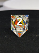 Load image into Gallery viewer, Marble Dice - Clear Rainbow [Sharp Edge] Hand made
