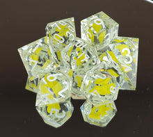 Load image into Gallery viewer, Marble Dice - Yellow [Sharp Edge] Hand made
