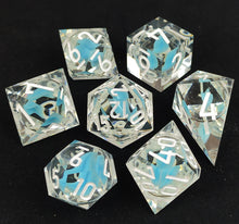 Load image into Gallery viewer, Marble Dice - Light Blue [Sharp Edge] Hand made
