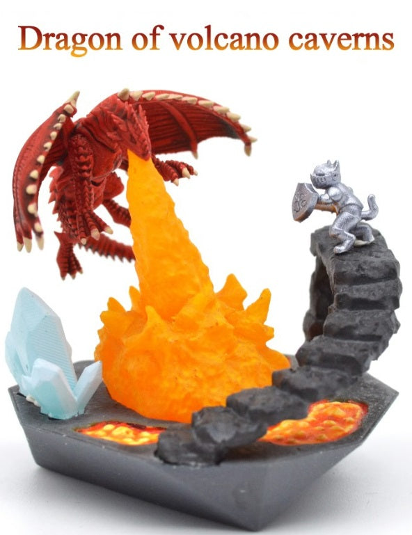 Dragon dice 45mm.Diorama Chonk + LED Dice stand-  [Sharp Edge] Hand made