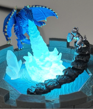 Load image into Gallery viewer, Dragon dice 45mm.Diorama Chonk + LED Dice stand-  [Sharp Edge] Hand made
