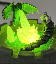 Load image into Gallery viewer, Dragon dice 45mm.Diorama Chonk + LED Dice stand-  [Sharp Edge] Hand made

