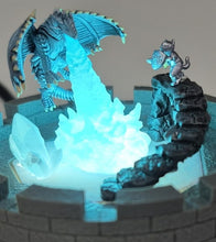Load image into Gallery viewer, Dragon dice 45mm.Diorama Chonk + LED Dice stand-  [Sharp Edge] Hand made
