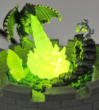 Load image into Gallery viewer, Dragon dice 45mm.Diorama Chonk + LED Dice stand-  [Sharp Edge] Hand made
