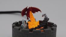 Load and play video in Gallery viewer, Dragon dice 45mm.Diorama Chonk + LED Dice stand-  [Sharp Edge] Hand made
