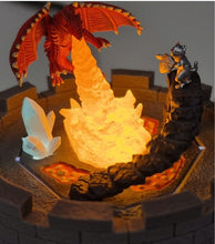 Load image into Gallery viewer, Dragon dice 45mm.Diorama Chonk + LED Dice stand-  [Sharp Edge] Hand made

