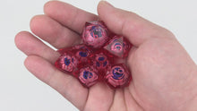 Load and play video in Gallery viewer, Eye Rolling Dice - Red Color - polyhedral set [Sharp Edge] Hand made
