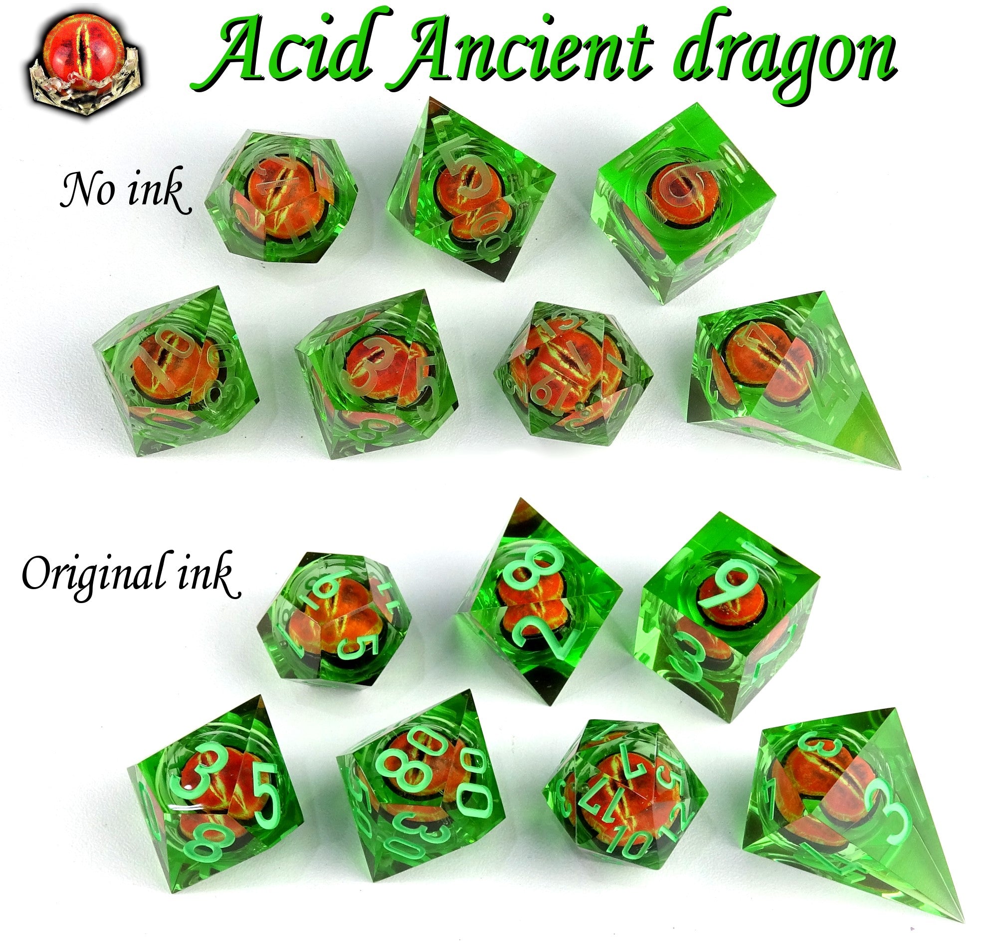 Dragon Eye Rolling Dice - Ancient dragon [Sharp Edge] Hand made – OUMCRAFT